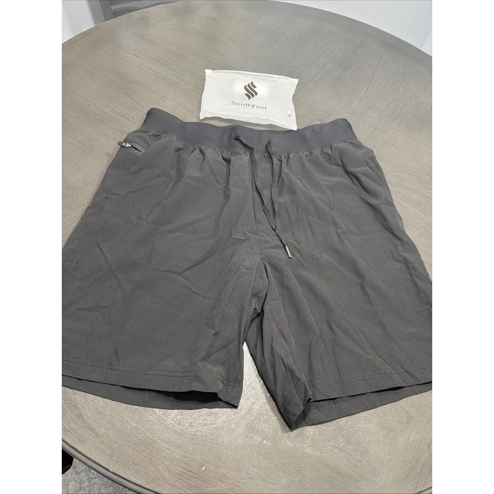 Soothfeel Men's 7" Lightweight Quick Dry Casual Workout Athletic Shorts Black M